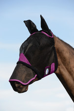 Weatherbeeta Comfitec Durable Mesh Mask With Ears & Nose - Black / Purple